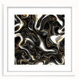 Luxury Black and Gold Abstract Art - Modern Swirl Canvas Print