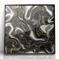 Luxury Black and Gold Abstract Art - Modern Swirl Canvas Print