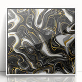 Luxury Black and Gold Abstract Art - Modern Swirl Canvas Print