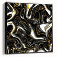 Luxury Black and Gold Abstract Art - Modern Swirl Canvas Print