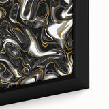Luxury Black and Gold Abstract Art - Modern Swirl Canvas Print