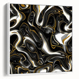 Luxury Black and Gold Abstract Art - Modern Swirl Canvas Print