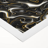 Luxury Black and Gold Abstract Art - Modern Swirl Canvas Print