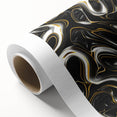 Luxury Black and Gold Abstract Art - Modern Swirl Canvas Print