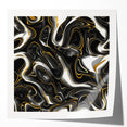Luxury Black and Gold Abstract Art - Modern Swirl Canvas Print