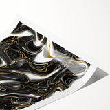 Luxury Black and Gold Abstract Art - Modern Swirl Canvas Print