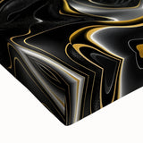Luxury Black and Gold Abstract Art - Modern Swirl Canvas Print