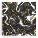Luxury Black and Gold Abstract Art - Modern Swirl Canvas Print