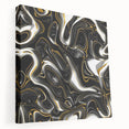 Luxury Black and Gold Abstract Art - Modern Swirl Canvas Print