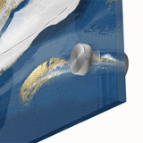 Earthen Harmony Abstracts – Navy Blue and Gold Modern Wall Art