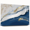 Earthen Harmony Abstracts – Navy Blue and Gold Modern Wall Art