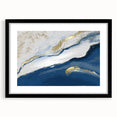 Earthen Harmony Abstracts – Navy Blue and Gold Modern Wall Art