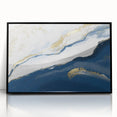 Earthen Harmony Abstracts – Navy Blue and Gold Modern Wall Art