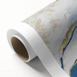 Earthen Harmony Abstracts – Navy Blue and Gold Modern Wall Art