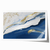 Earthen Harmony Abstracts – Navy Blue and Gold Modern Wall Art