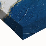 Earthen Harmony Abstracts – Navy Blue and Gold Modern Wall Art