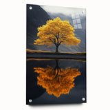 Golden Tree Reflection – Majestic Nature Art Print