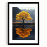 Golden Tree Reflection – Majestic Nature Art Print