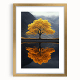 Golden Tree Reflection – Majestic Nature Art Print