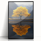 Golden Tree Reflection – Majestic Nature Art Print