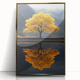 Golden Tree Reflection – Majestic Nature Art Print