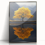 Golden Tree Reflection – Majestic Nature Art Print