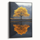 Golden Tree Reflection – Majestic Nature Art Print