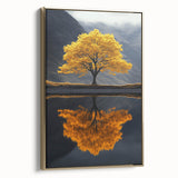 Golden Tree Reflection – Majestic Nature Art Print