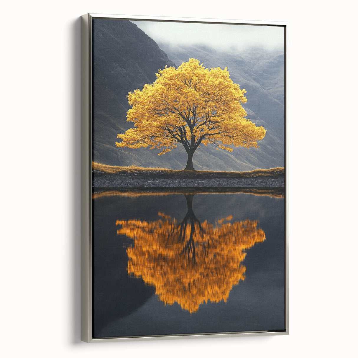 Golden Tree Reflection – Majestic Nature Art Print