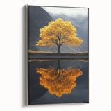Golden Tree Reflection – Majestic Nature Art Print