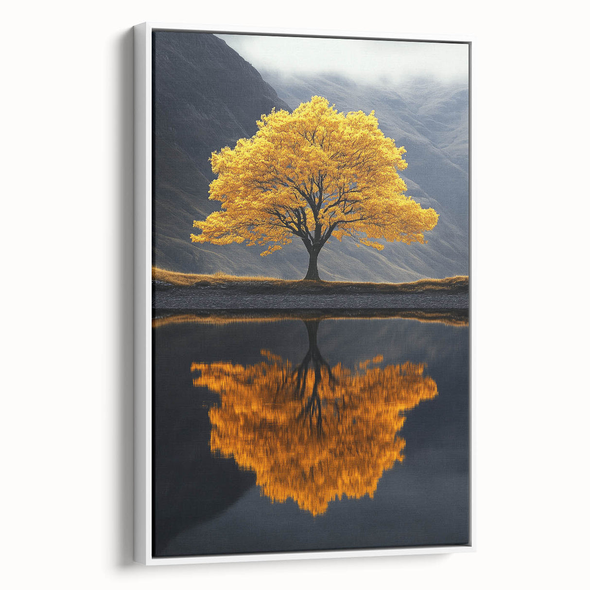 Golden Tree Reflection – Majestic Nature Art Print