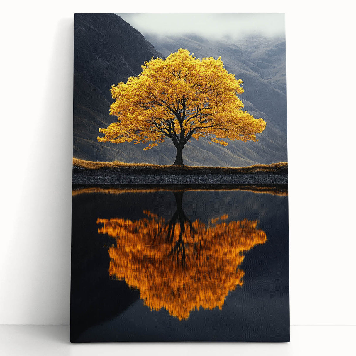 Golden Tree Reflection – Majestic Nature Art Print