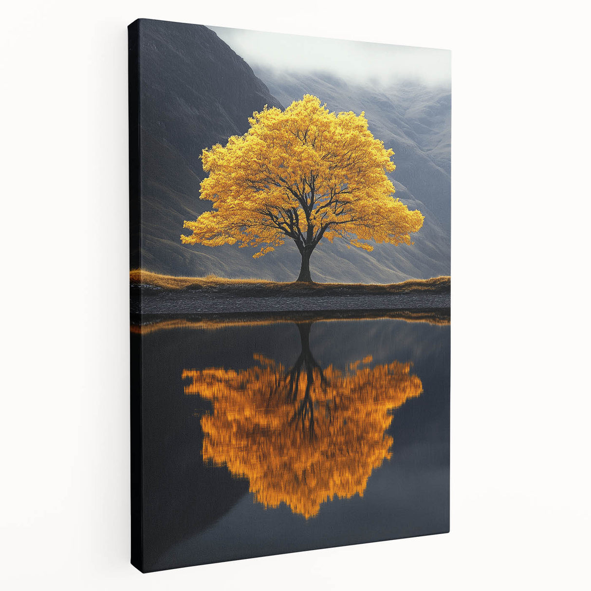 Golden Tree Reflection – Majestic Nature Art Print