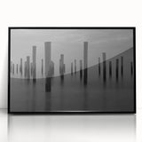 Contemporary Minimalist Nature Art – Pier Posts in Silent Water