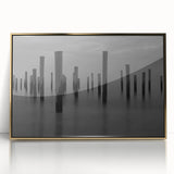 Contemporary Minimalist Nature Art – Pier Posts in Silent Water