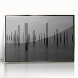 Contemporary Minimalist Nature Art – Pier Posts in Silent Water