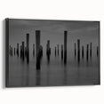 Contemporary Minimalist Nature Art – Pier Posts in Silent Water
