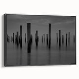 Contemporary Minimalist Nature Art – Pier Posts in Silent Water