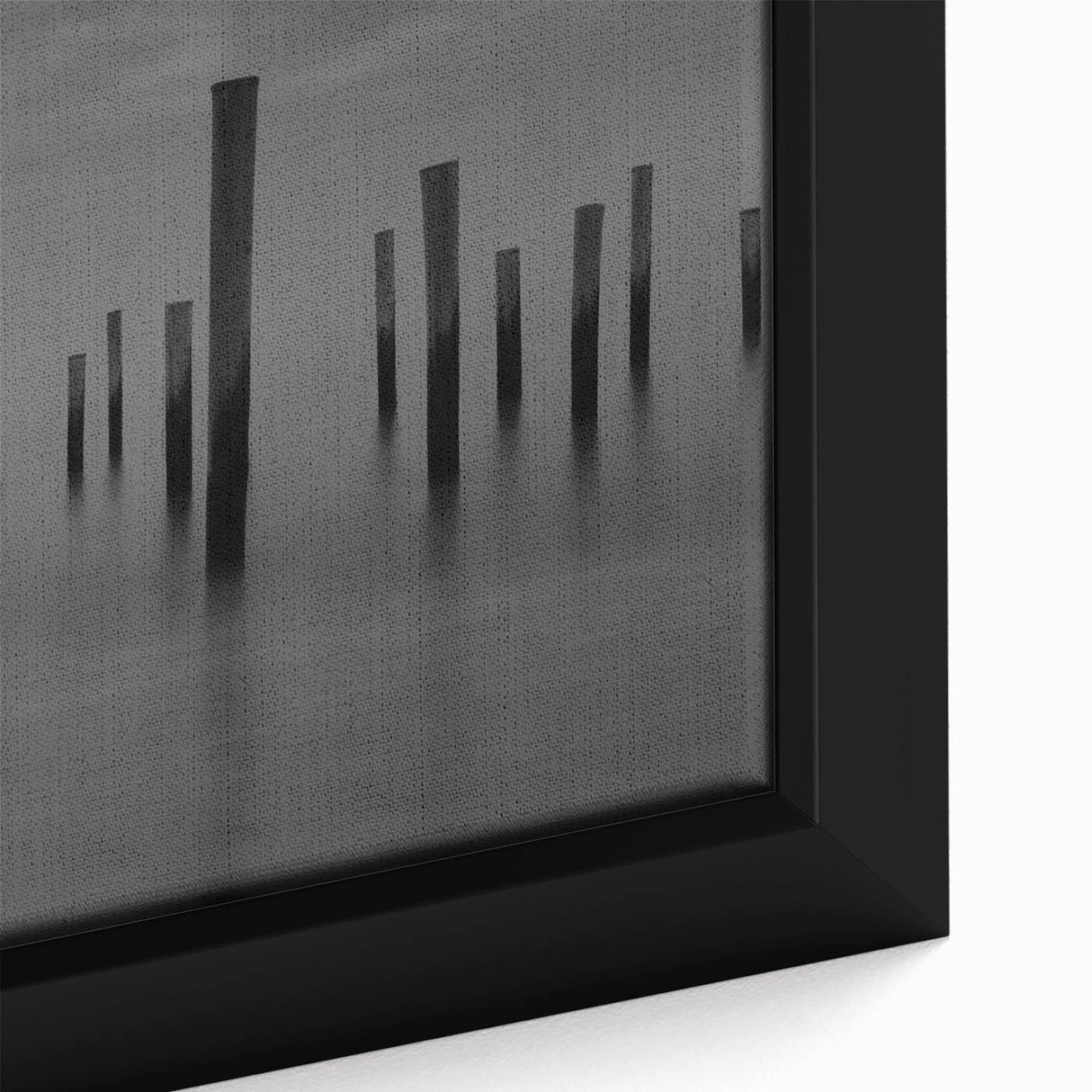 Contemporary Minimalist Nature Art – Pier Posts in Silent Water
