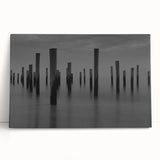 Contemporary Minimalist Nature Art – Pier Posts in Silent Water