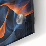 Large Abstract Paintings - Fiery Orange & Blue Modern Wall Art