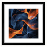 Large Abstract Paintings - Fiery Orange & Blue Modern Wall Art