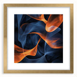 Large Abstract Paintings - Fiery Orange & Blue Modern Wall Art