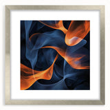 Large Abstract Paintings - Fiery Orange & Blue Modern Wall Art
