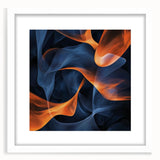 Large Abstract Paintings - Fiery Orange & Blue Modern Wall Art