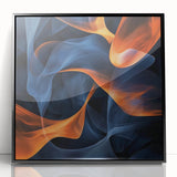 Large Abstract Paintings - Fiery Orange & Blue Modern Wall Art