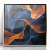 Large Abstract Paintings - Fiery Orange & Blue Modern Wall Art