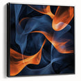 Large Abstract Paintings - Fiery Orange & Blue Modern Wall Art