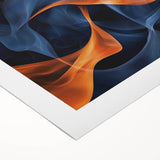 Large Abstract Paintings - Fiery Orange & Blue Modern Wall Art
