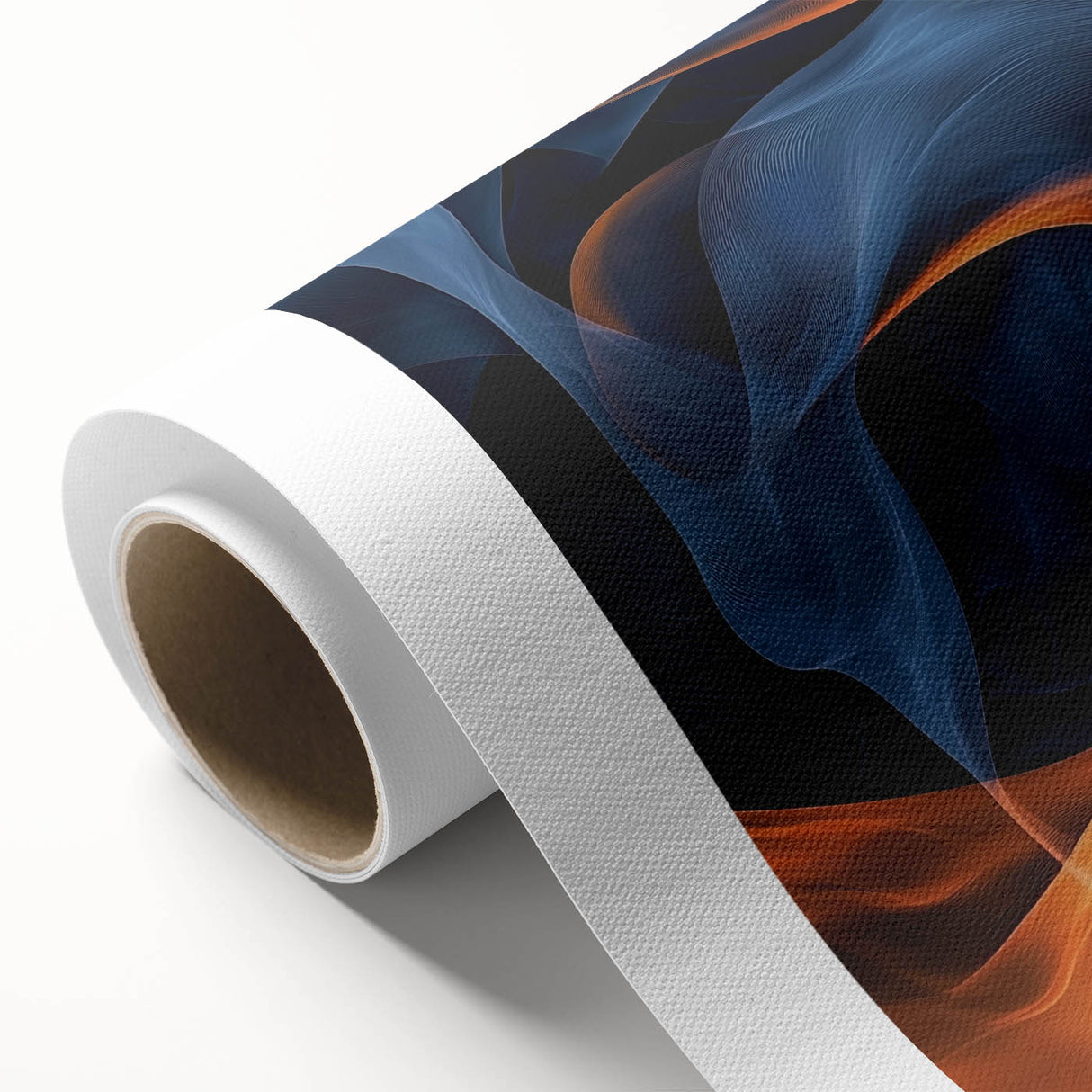 Large Abstract Paintings - Fiery Orange & Blue Modern Wall Art